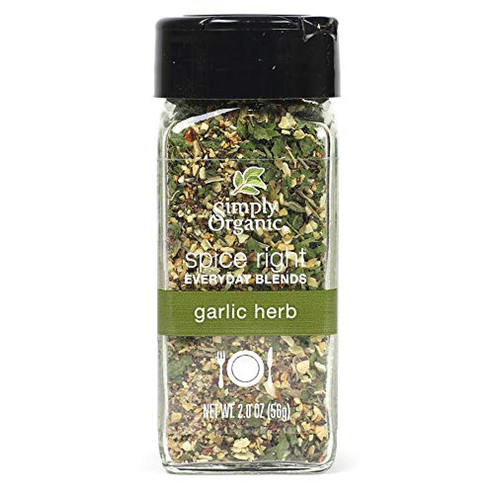 Simply Organic Organic Spice Right Everyday Blends, Garlic Herb (6X2 OZ)