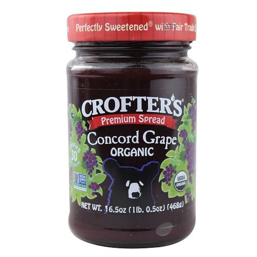 Crofters Organic Concord Grape Premium Fruit Spread (6x16.5Oz)