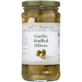 Jeff's Naturals Garlic Stfd Olives (6x7.5OZ )