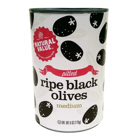 Natural Value Med Pittd Black Olives (24x6OZ )