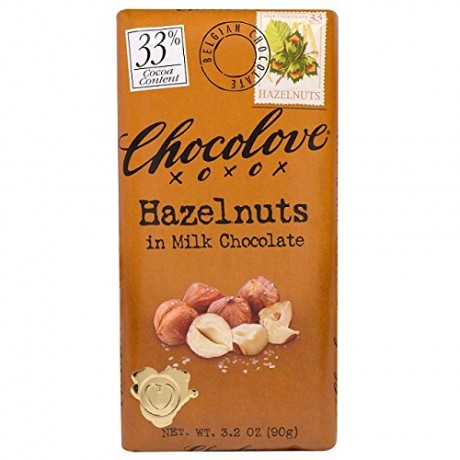 Chocolove Milk Chocolate Bar With Hazelnut (12x3.2 Oz)