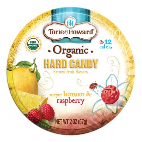 Torie and Howard Organic Hard Candy Lemon and Raspberry (8x2 OZ)