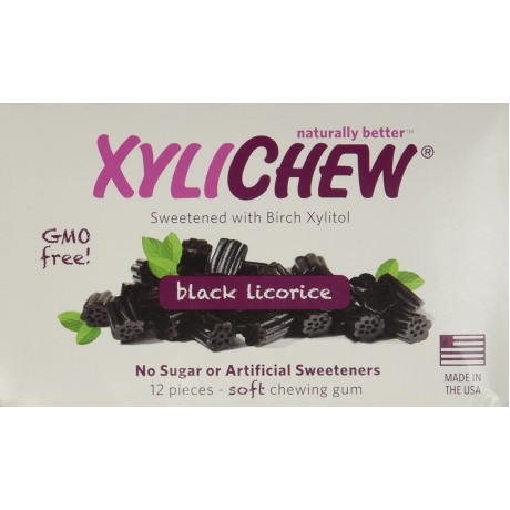 Xylichew Black Licorice, Display (24x12 PC)