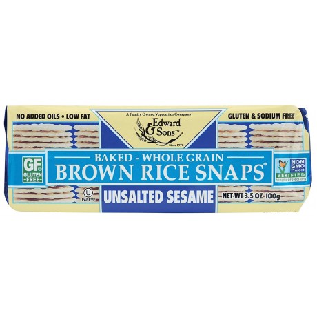 Edward & Sons Sesame Unsalted Fat Free Snaps (12x3.5 Oz)