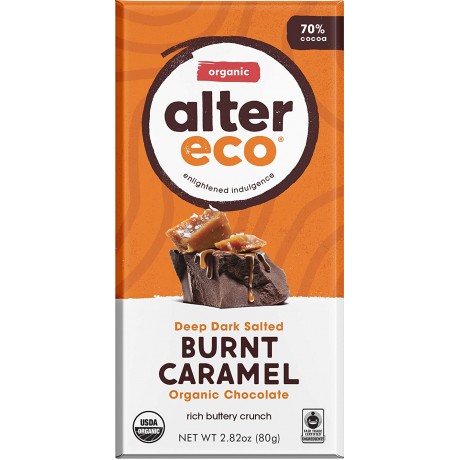 Alter Eco Dark Salted Burnt Caramel Organic Chocolate (12x2.82 OZ)