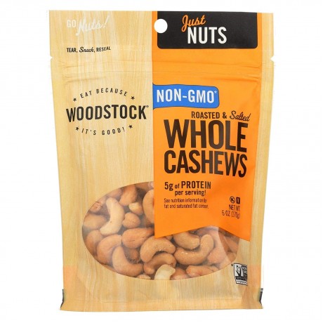 Woodstock R/S Lrg Whole Cashews (8x6OZ )