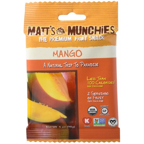 Matt's Munchies Organic Mango Fruit Snack (12x1 OZ)