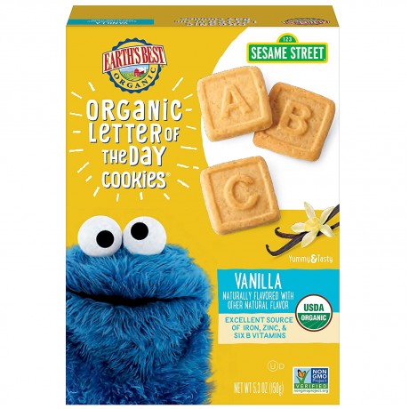 Earth's Best Sesame Street Very Vanilla Cookies (6x5.3 Oz)