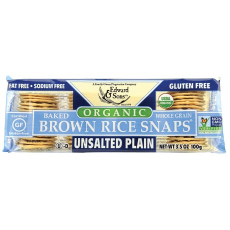 Edward & Sons Plain Unsalted Brown Rice Snaps (12x3.5 Oz)