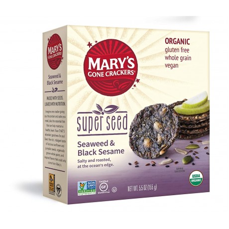 Mary's Gone Crackers Super Seed Seaweed & Black Sesame (6x5.5 OZ)