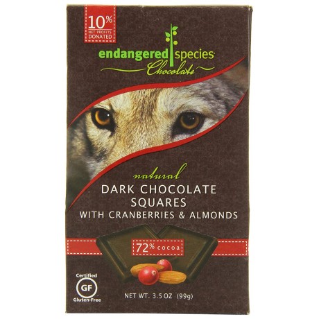 Endangered Species Bite Size Dark Chocolate With Cranberries (6x10 CT)