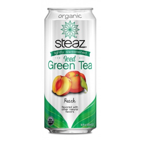 Steaz Energy Peach Iced Green Tea (12x16 Oz)