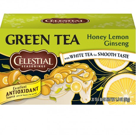 Celestial Seasonings Honey Lemon Ginseng Green Tea (6x20 Bag)