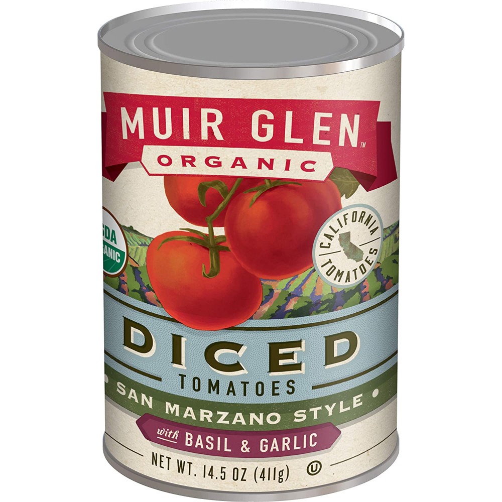 Muir Glen Diced Basil & Garlic Tomato (12x14.5 Oz)